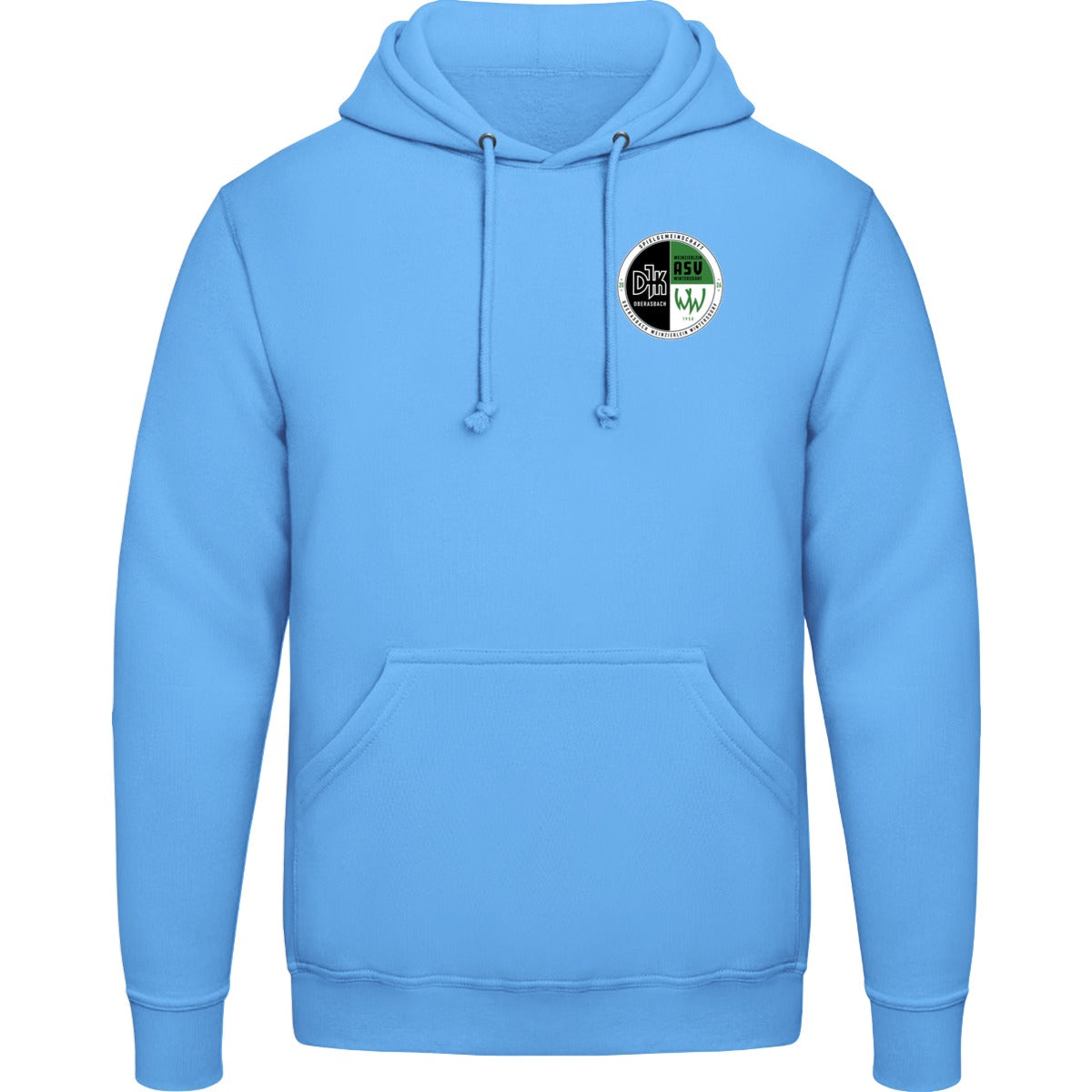 College Hoodie JH001 – Vereinslogo herzseitig Cornflower Blue Vorderseite