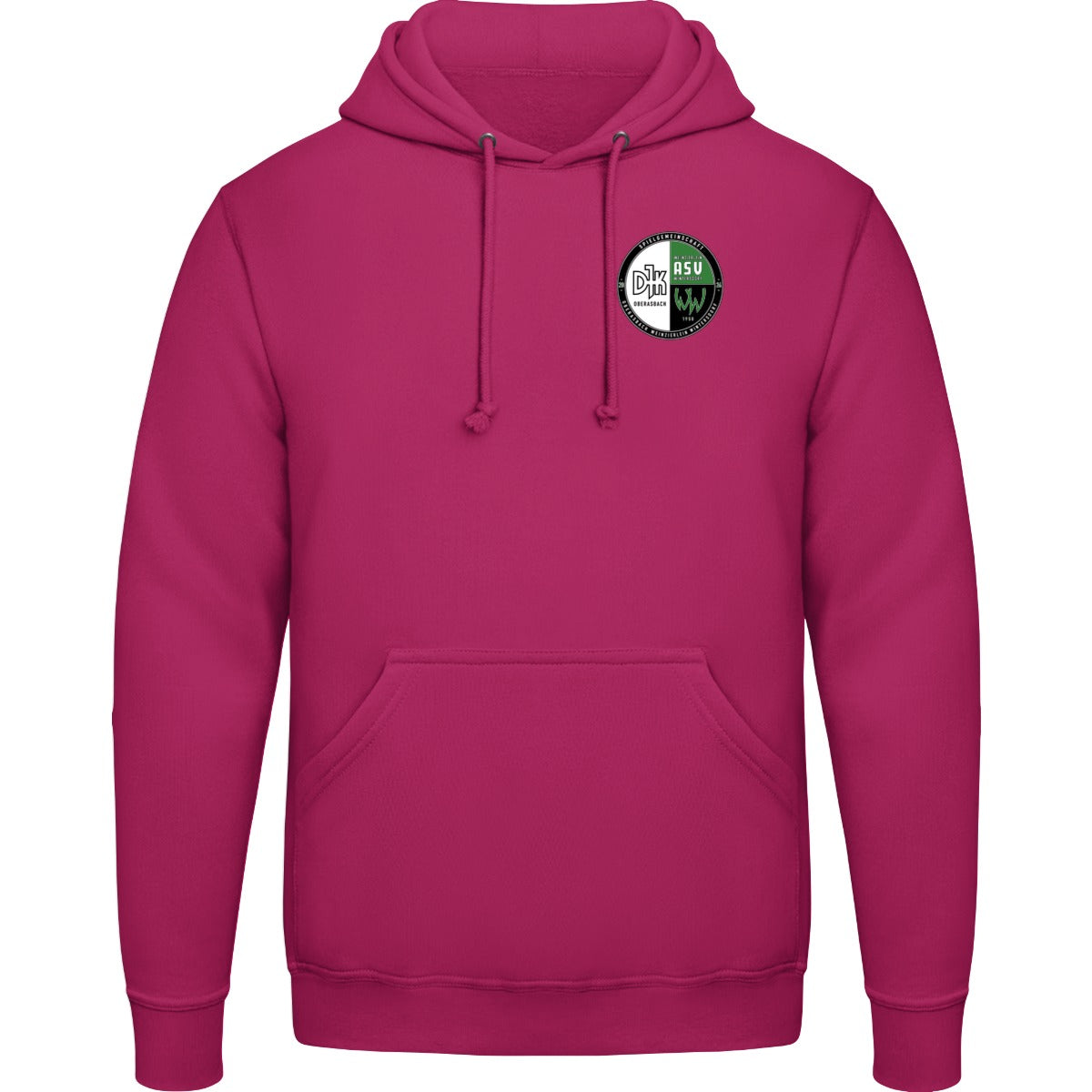 College Hoodie JH001 – Vereinslogo herzseitig Cranberry Vorderseite