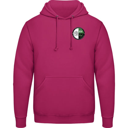 College Hoodie JH001 – Vereinslogo herzseitig Cranberry Vorderseite