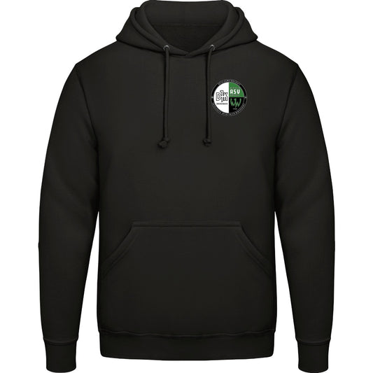 College Hoodie JH001 – Vereinslogo herzseitig Deep Black Vorderseite
