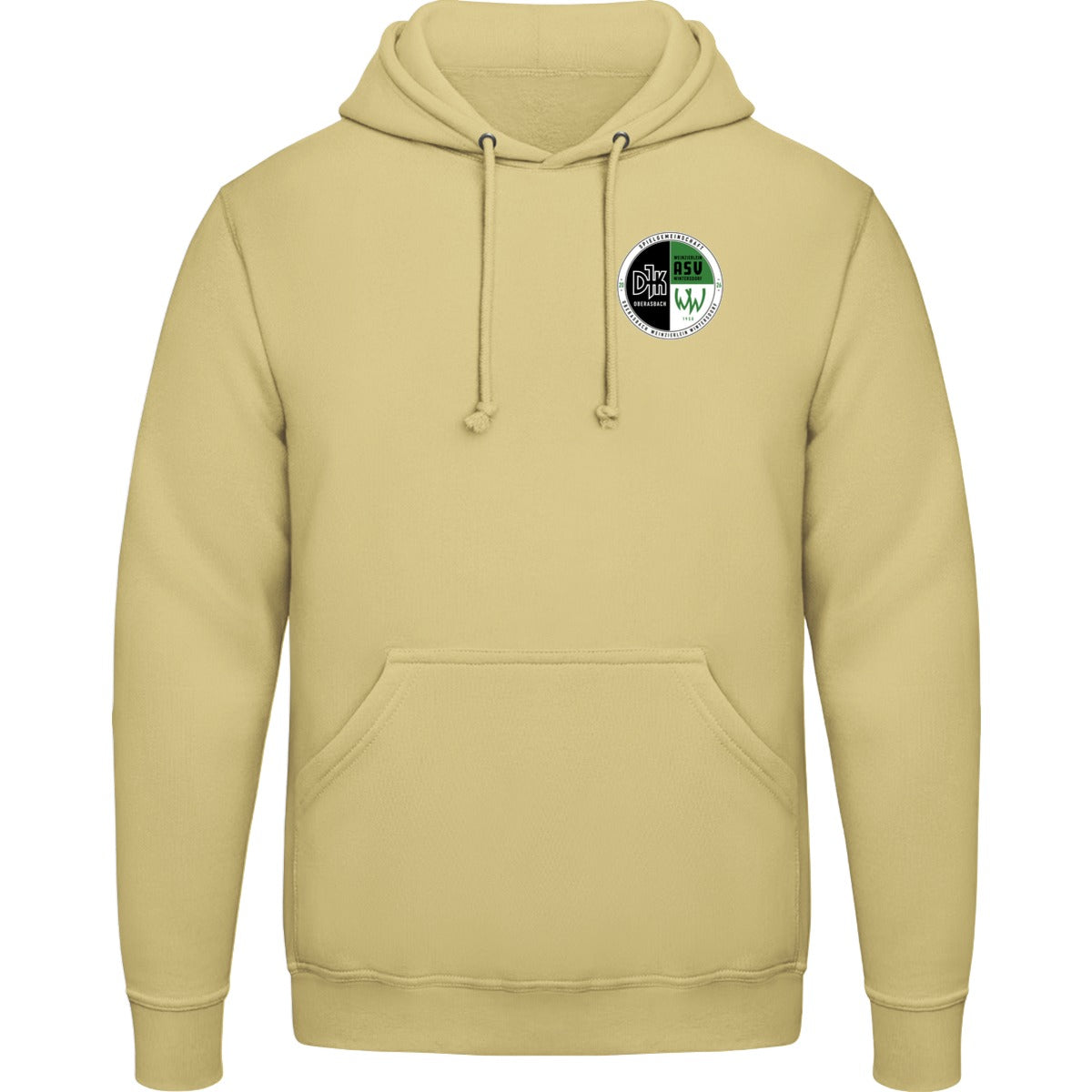 College Hoodie JH001 – Vereinslogo herzseitig Desert Sand Vorderseite