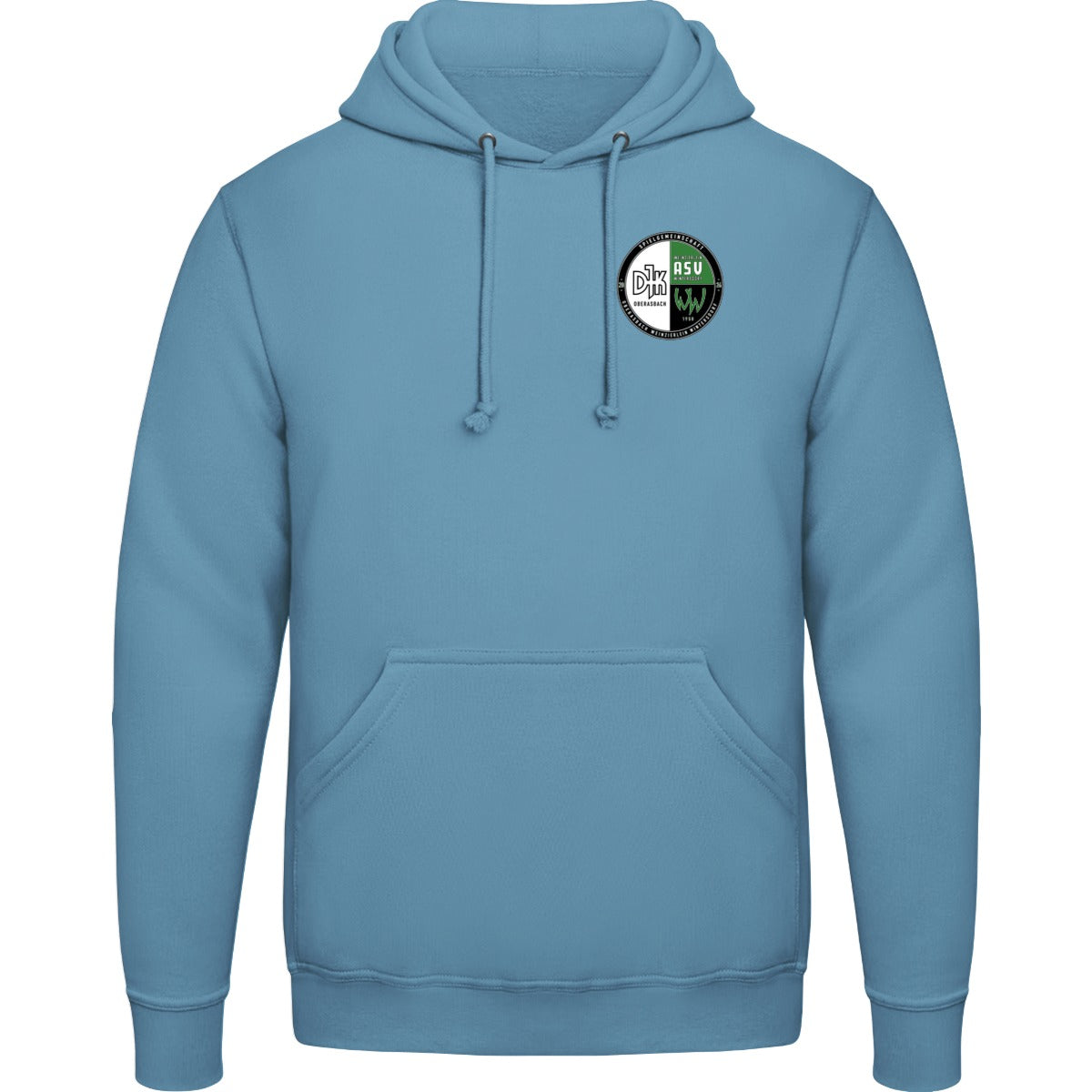 College Hoodie JH001 – Vereinslogo herzseitig Dusty Blue Vorderseite