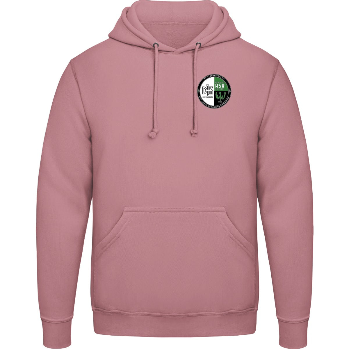 College Hoodie JH001 – Vereinslogo herzseitig Dusty Pink Vorderseite