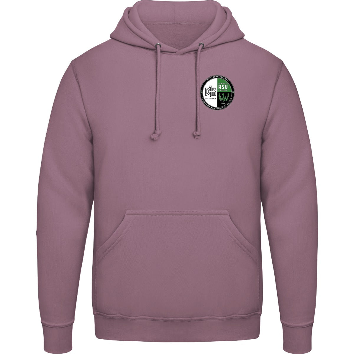 College Hoodie JH001 – Vereinslogo herzseitig Dusty Purple Vorderseite
