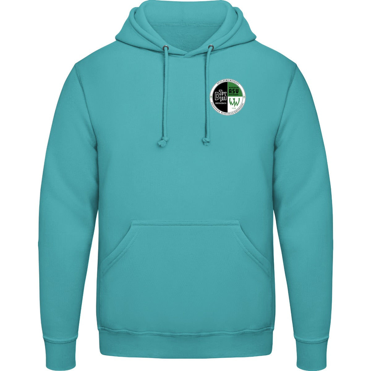 College Hoodie JH001 – Vereinslogo herzseitig Hawaiian Blue Vorderseite