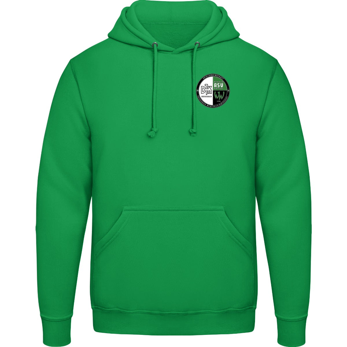 College Hoodie JH001 – Vereinslogo herzseitig Kelly Green Vorderseite