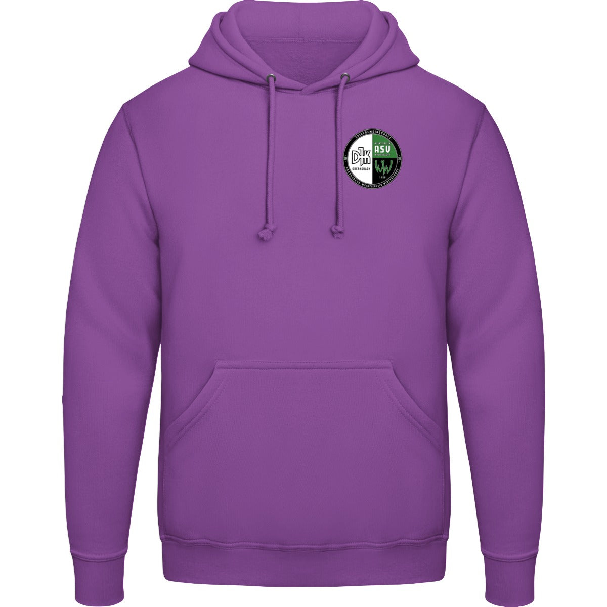 College Hoodie JH001 – Vereinslogo herzseitig Magenta Magic Vorderseite