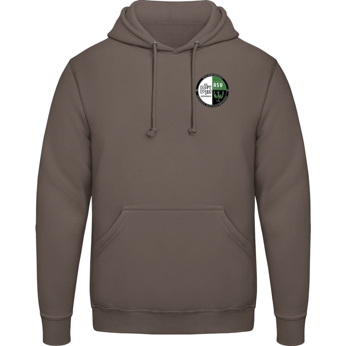 College Hoodie JH001 – Vereinslogo herzseitig Mocha Brown Vorderseite