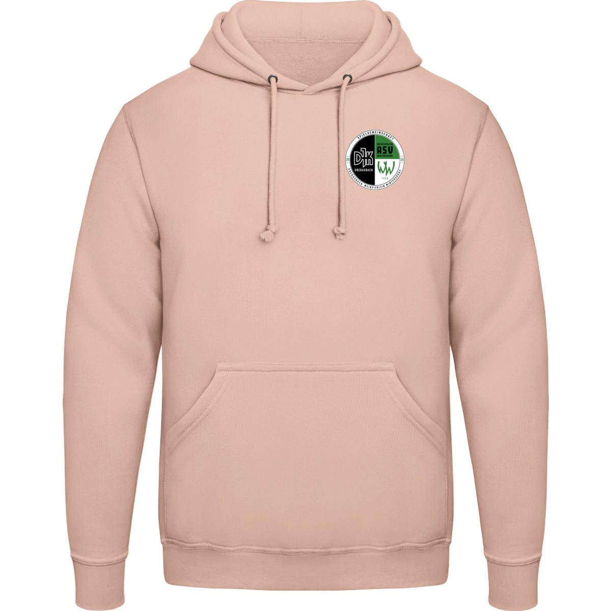 College Hoodie JH001 – Vereinslogo herzseitig Peach Perfect Vorderseite