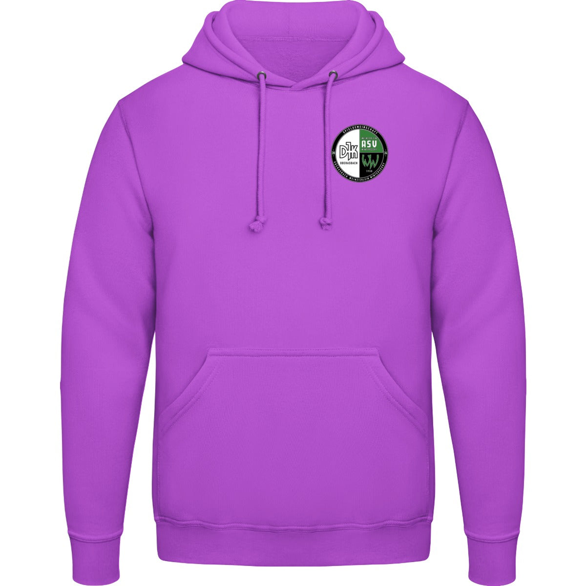 College Hoodie JH001 – Vereinslogo herzseitig Pinky Purple Vorderseite