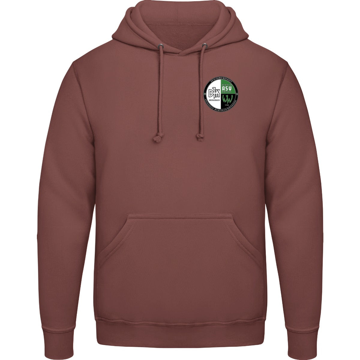College Hoodie JH001 – Vereinslogo herzseitig Red Rust Vorderseite