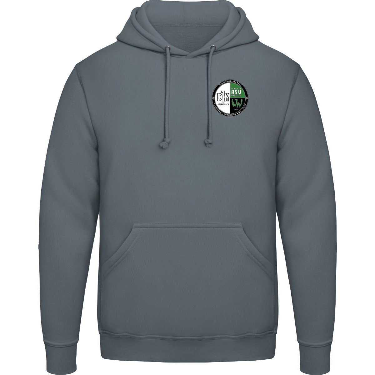 College Hoodie JH001 – Vereinslogo herzseitig Steel Grey Vorderseite