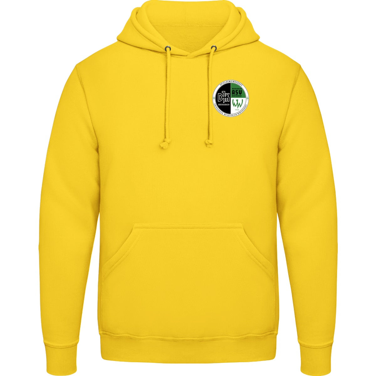 College Hoodie JH001 – Vereinslogo herzseitig Sun Yellow Vorderseite