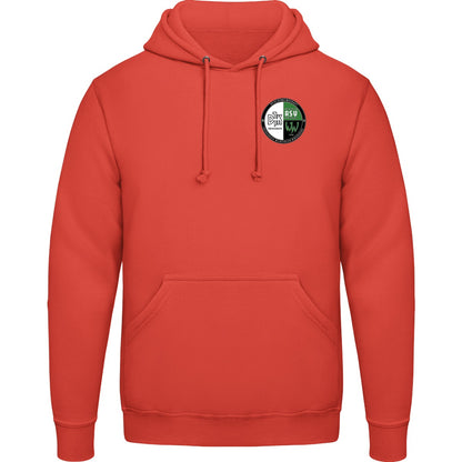 College Hoodie JH001 – Vereinslogo herzseitig Sunset Orange Vorderseite