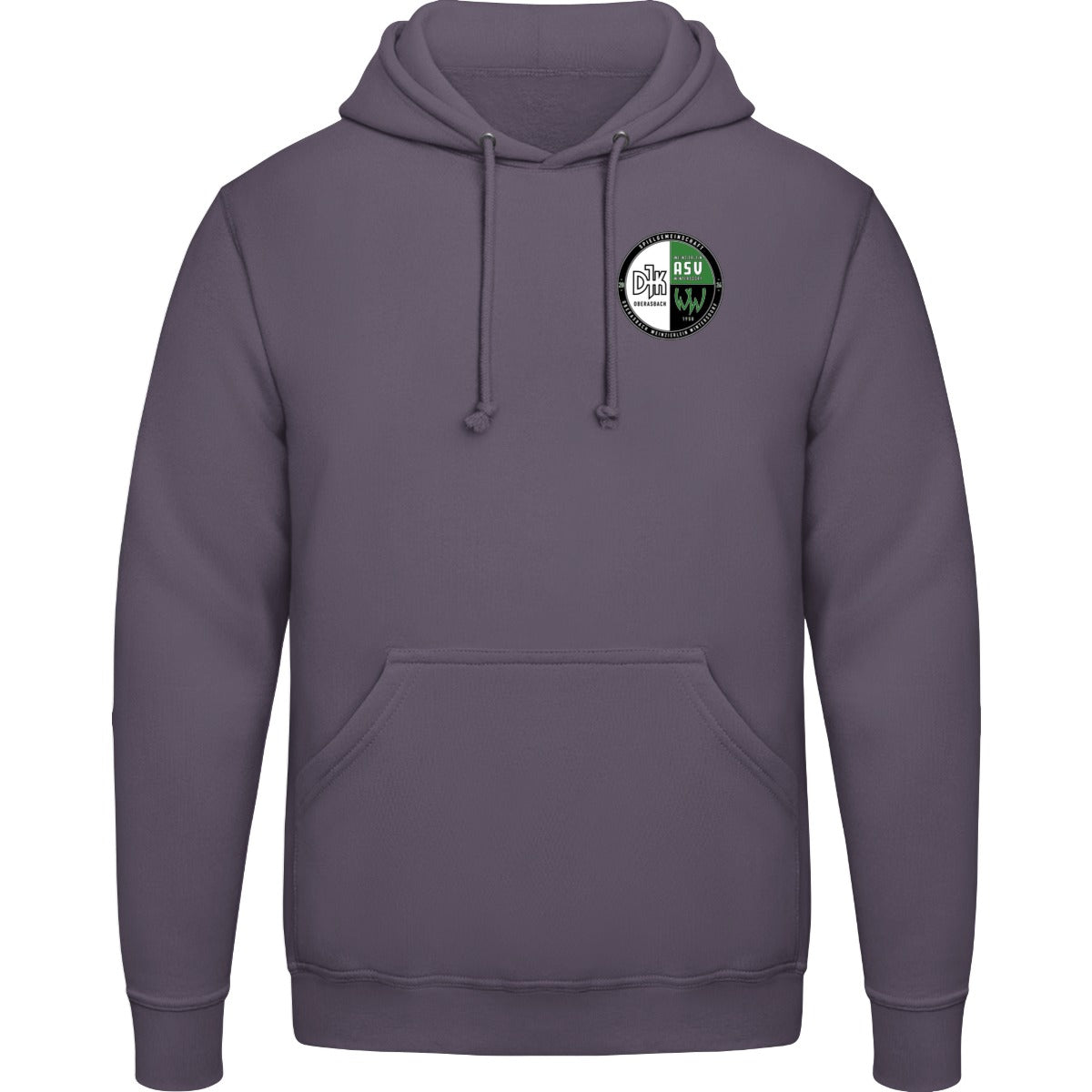 College Hoodie JH001 – Vereinslogo herzseitig Wild Mulberry Vorderseite