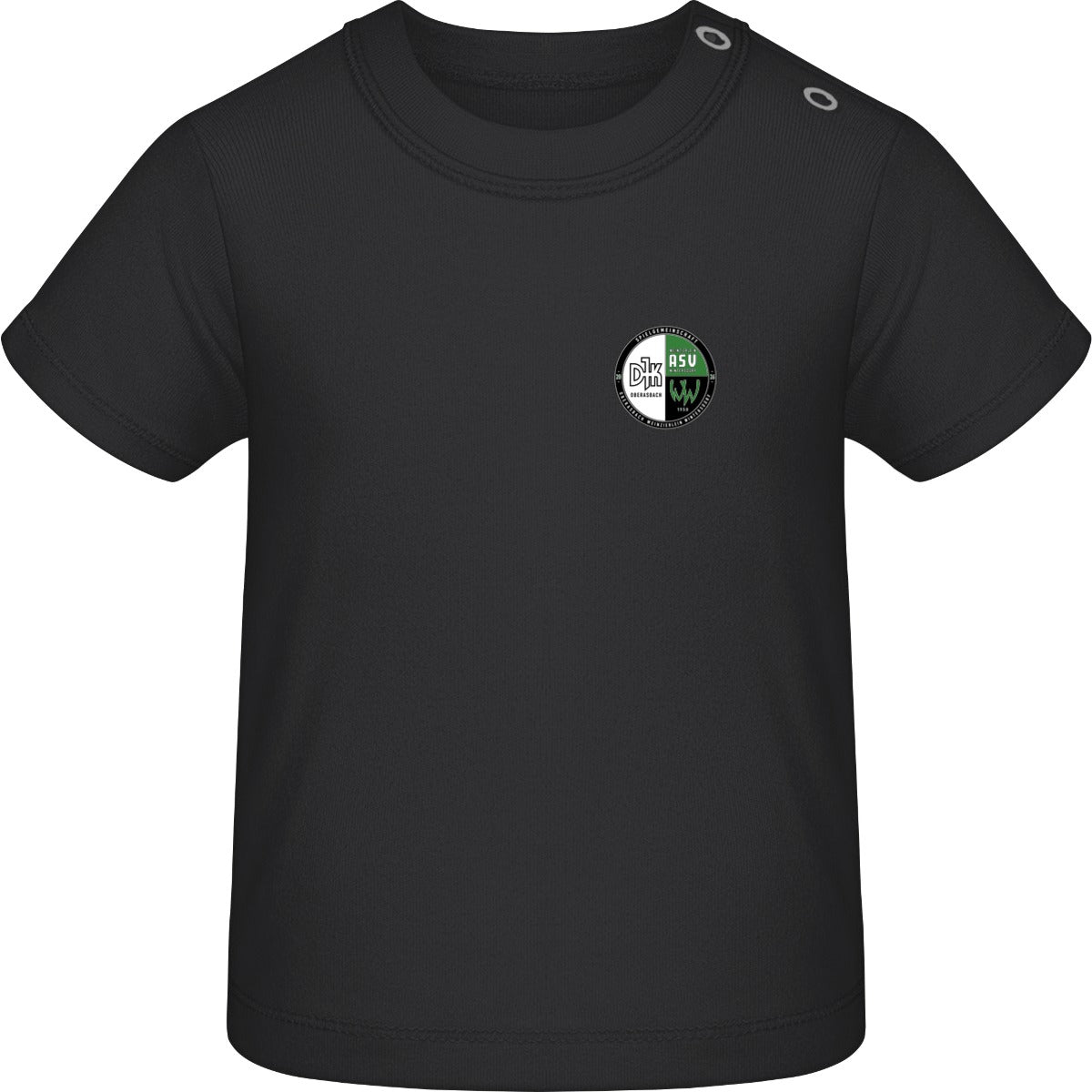 Baby T-Shirt BZ02 – Vereinslogo herzseitig Black Vorderseite