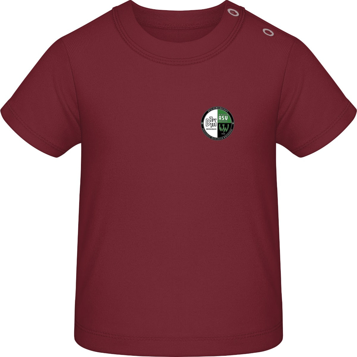 Baby T-Shirt BZ02 – Vereinslogo herzseitig Burgundy Vorderseite