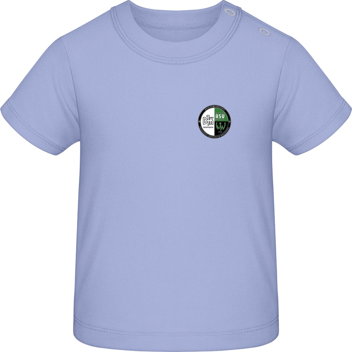 Baby T-Shirt BZ02 – Vereinslogo herzseitig Dusty Blue Vorderseite