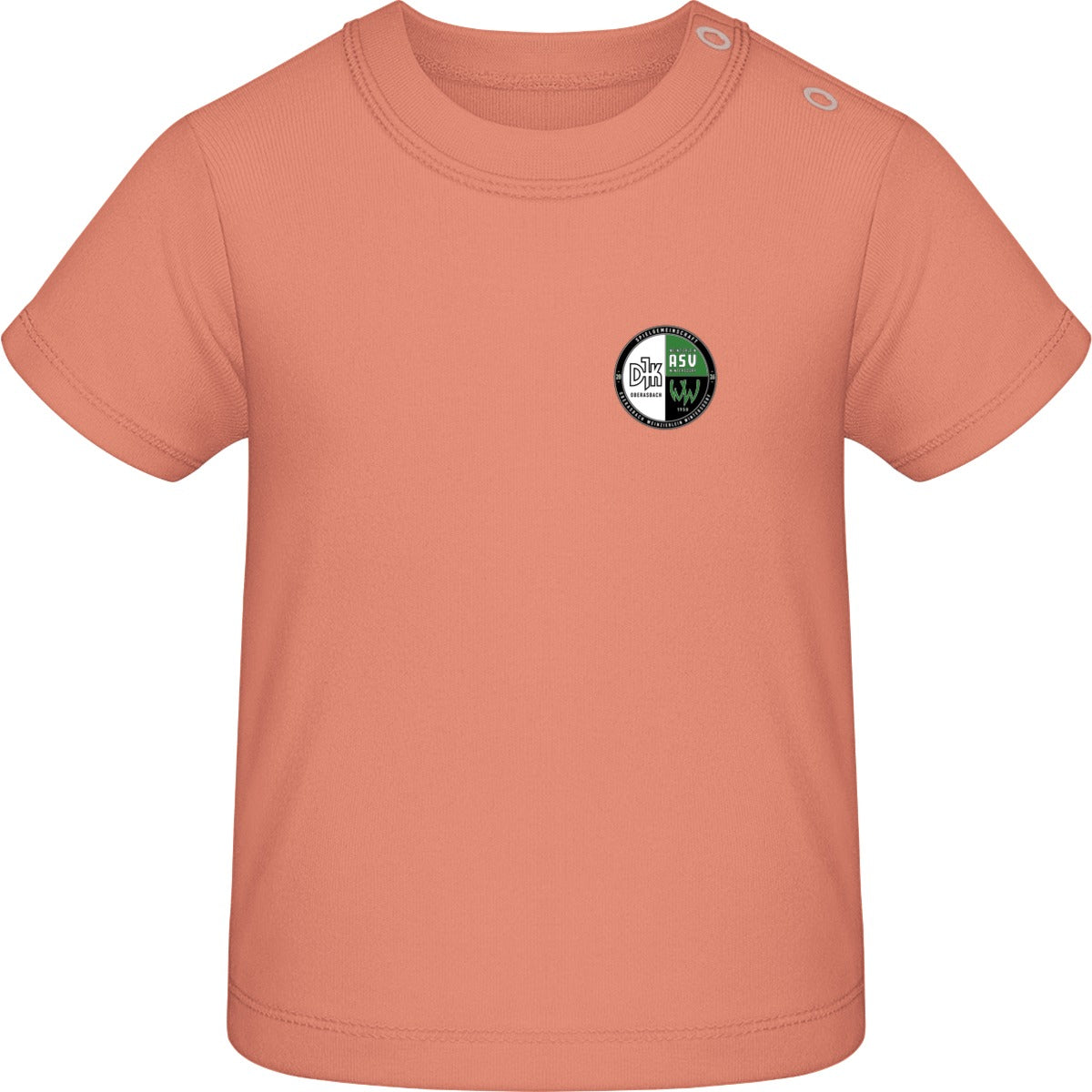 Baby T-Shirt BZ02 – Vereinslogo herzseitig Dusty Rose Vorderseite