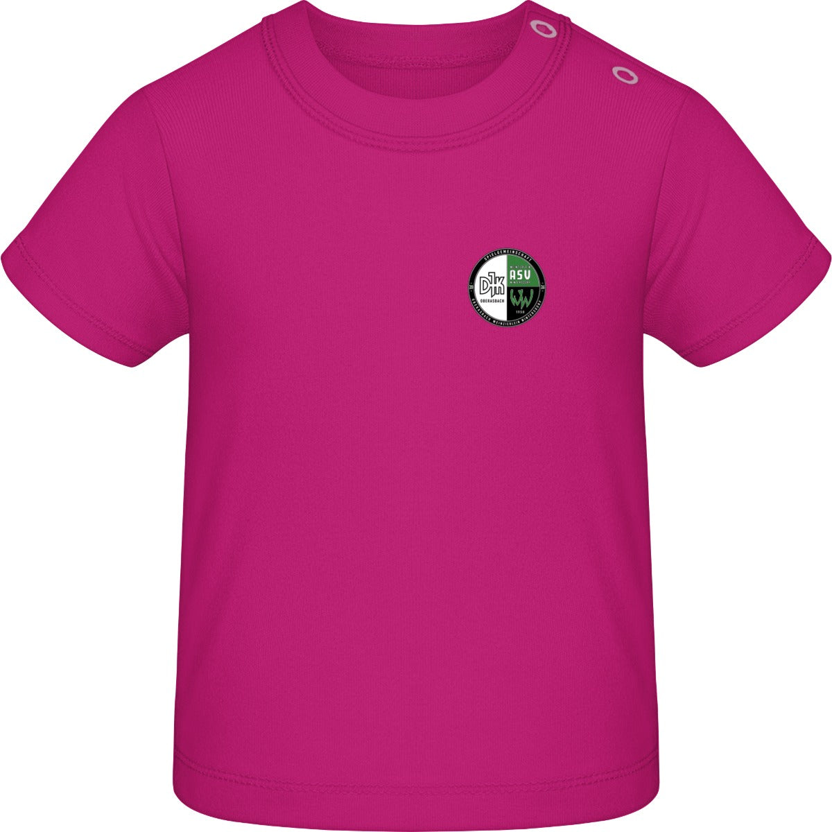 Baby T-Shirt BZ02 – Vereinslogo herzseitig Fuchsia Vorderseite