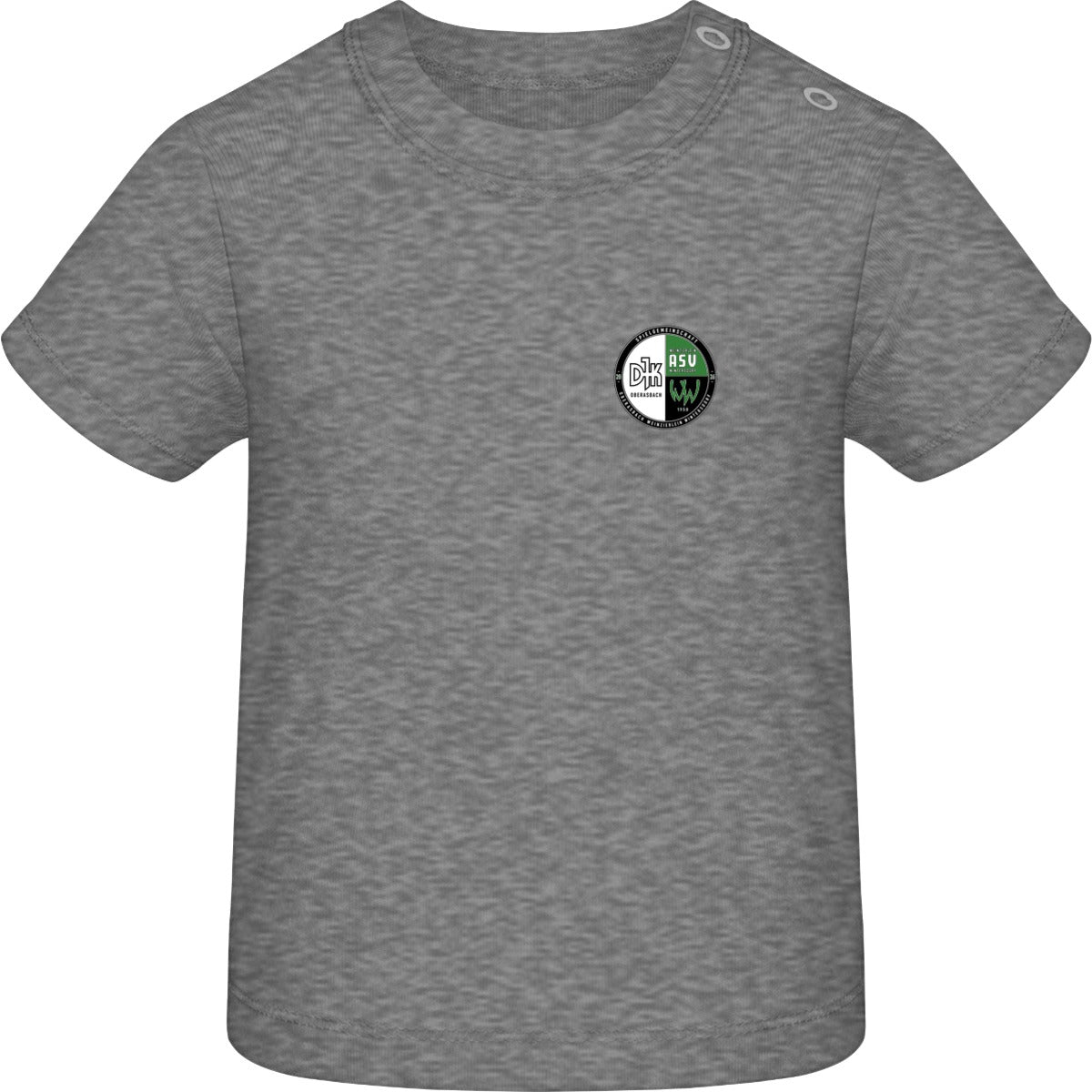 Baby T-Shirt BZ02 – Vereinslogo herzseitig Heather Grey Melange Vorderseite