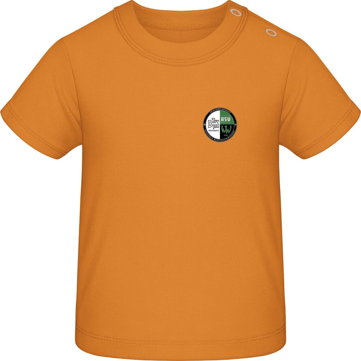 Baby T-Shirt BZ02 – Vereinslogo herzseitig Orange Vorderseite