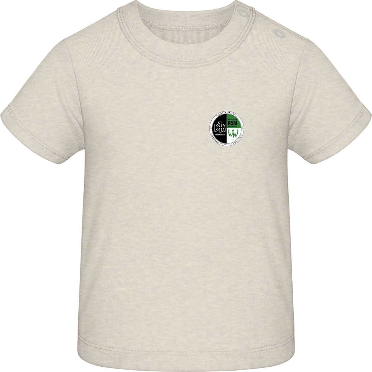 Baby T-Shirt BZ02 – Vereinslogo herzseitig Organic Natural Vorderseite
