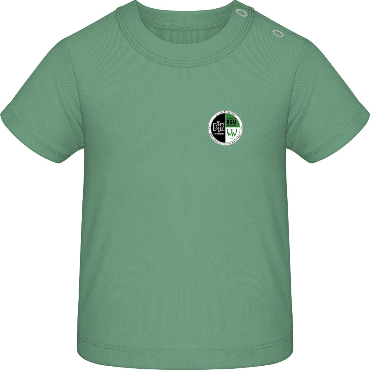Baby T-Shirt BZ02 – Vereinslogo herzseitig Sage Green Vorderseite