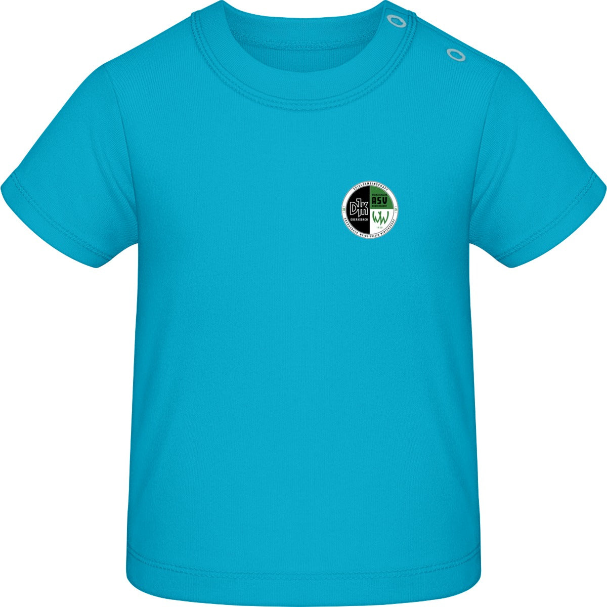 Baby T-Shirt BZ02 – Vereinslogo herzseitig Surf Blue Vorderseite