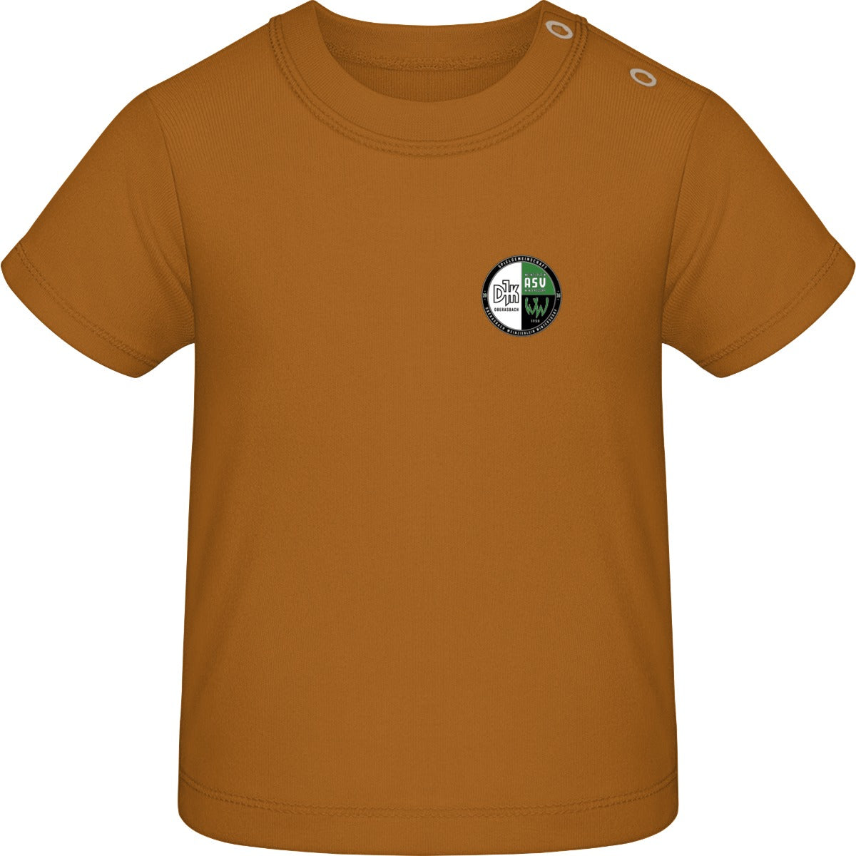 Baby T-Shirt BZ02 – Vereinslogo herzseitig Toffee Vorderseite