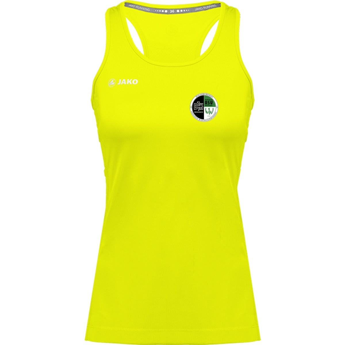 6075W-Womens-Tank – Vereinslogo herzseitig Neongelb Vorderseite