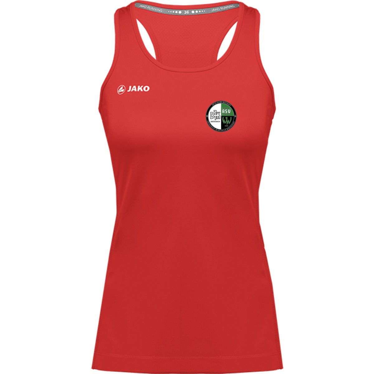 6075W-Womens-Tank – Vereinslogo herzseitig Sport Rot Vorderseite