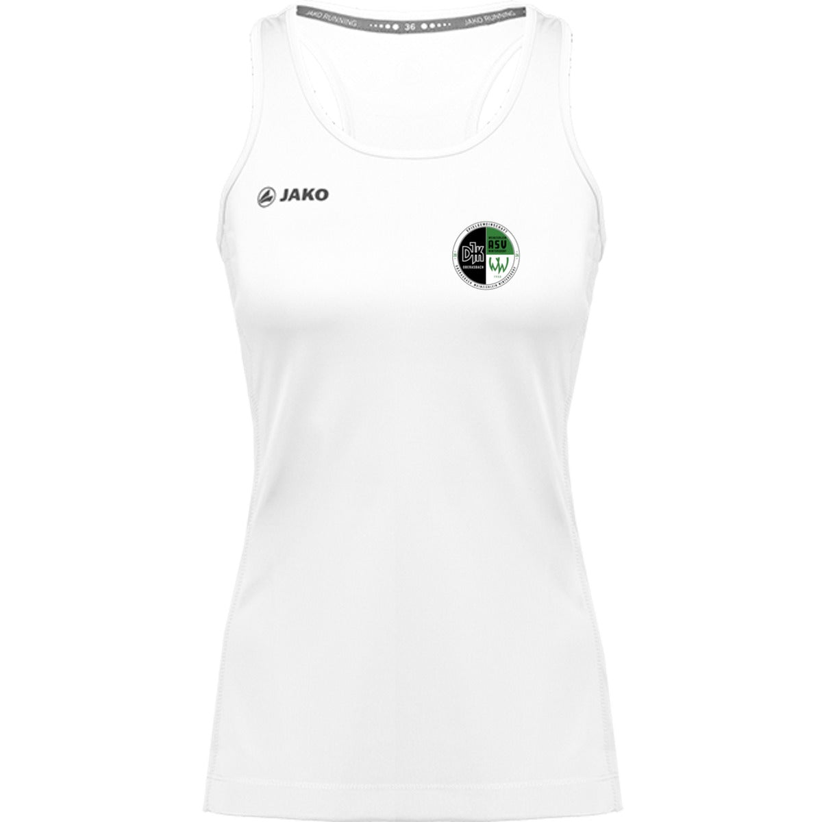6075W-Womens-Tank – Vereinslogo herzseitig Weiss Vorderseite