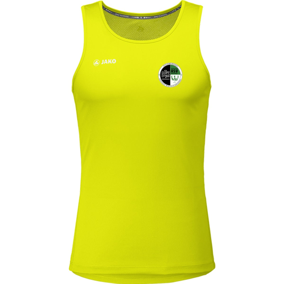 6075-Mens-Tank – Vereinslogo herzseitig Neongelb Vorderseite