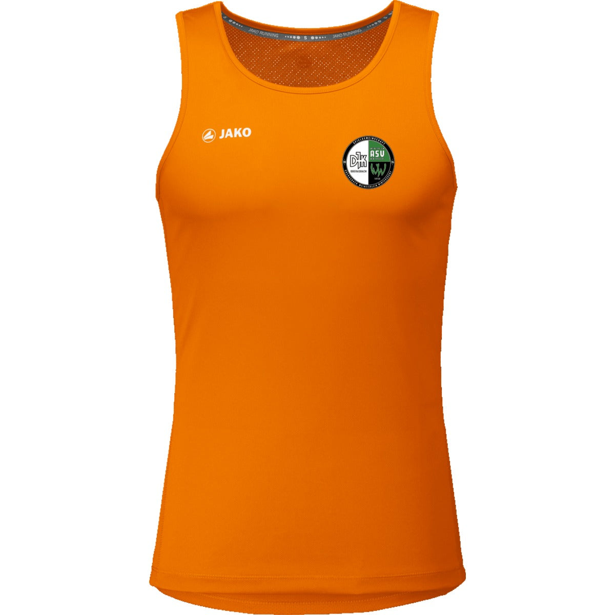 6075-Mens-Tank – Vereinslogo herzseitig Neonorange Vorderseite