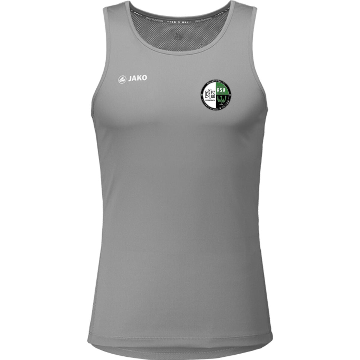 6075-Mens-Tank – Vereinslogo herzseitig Steingrau Vorderseite