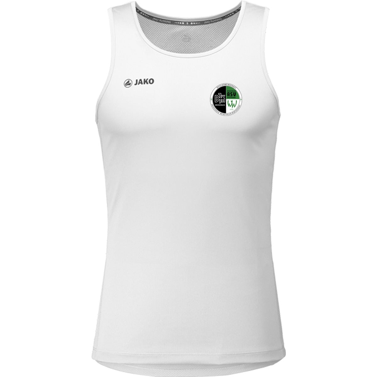 6075-Mens-Tank – Vereinslogo herzseitig Weiss Vorderseite