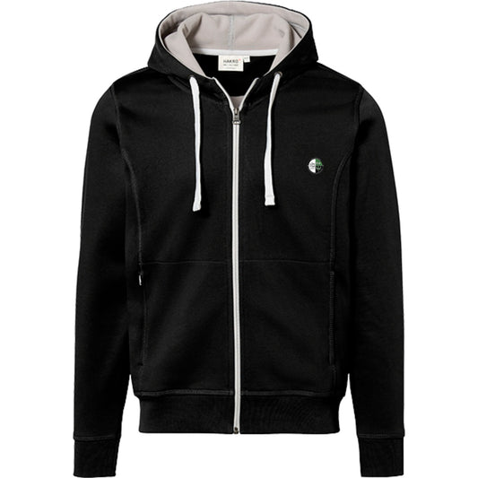 NO. 455 HAKRO KAPUZENJACKE BONDED – Vereinslogo herzseitig Schwarz/Silber Vorderseite