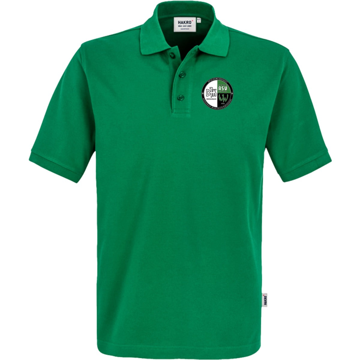 NO. 800 HAKRO POLOSHIRT TOP – Vereinslogo herzseitig Kellygrün Vorderseite