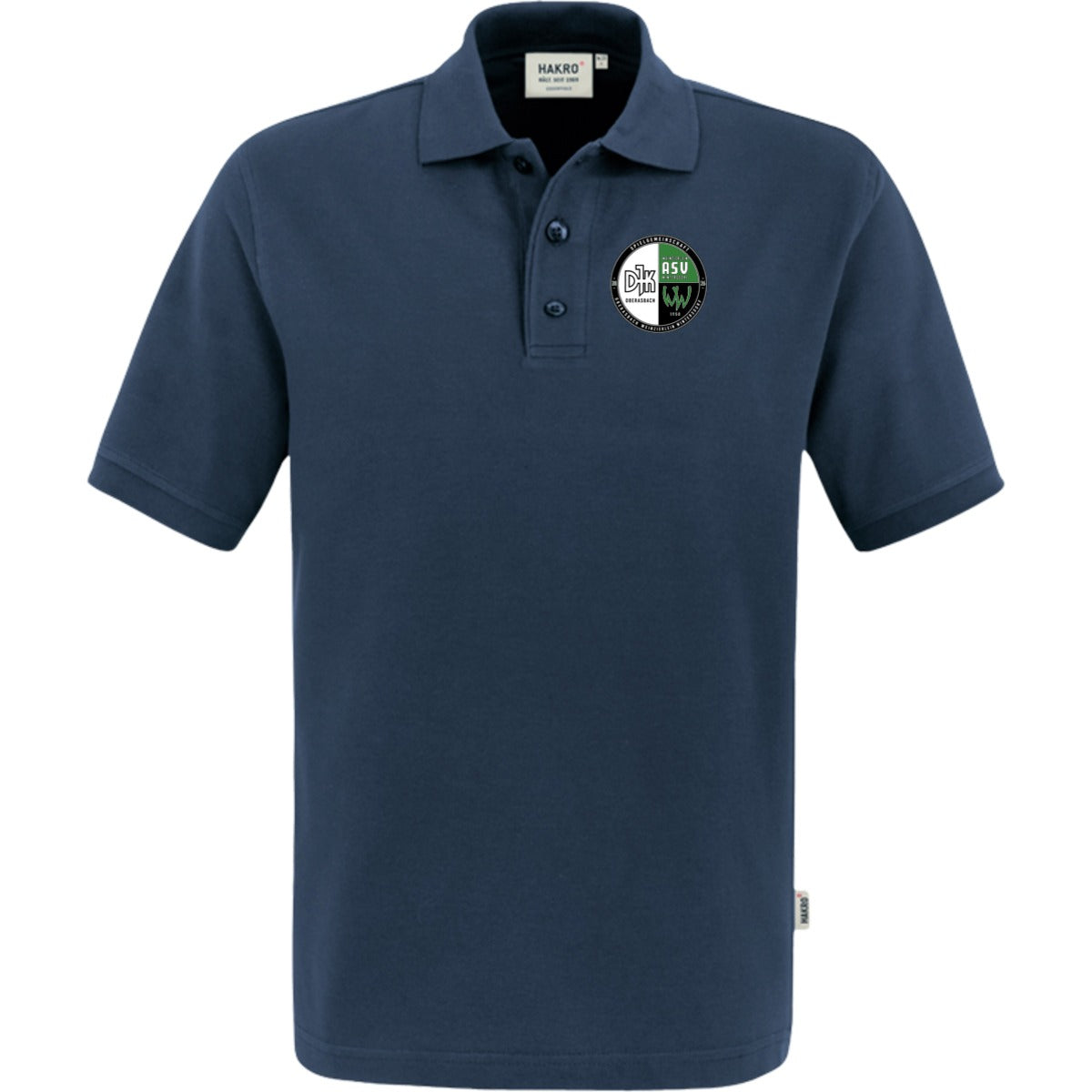 NO. 800 HAKRO POLOSHIRT TOP – Vereinslogo herzseitig Marine Vorderseite