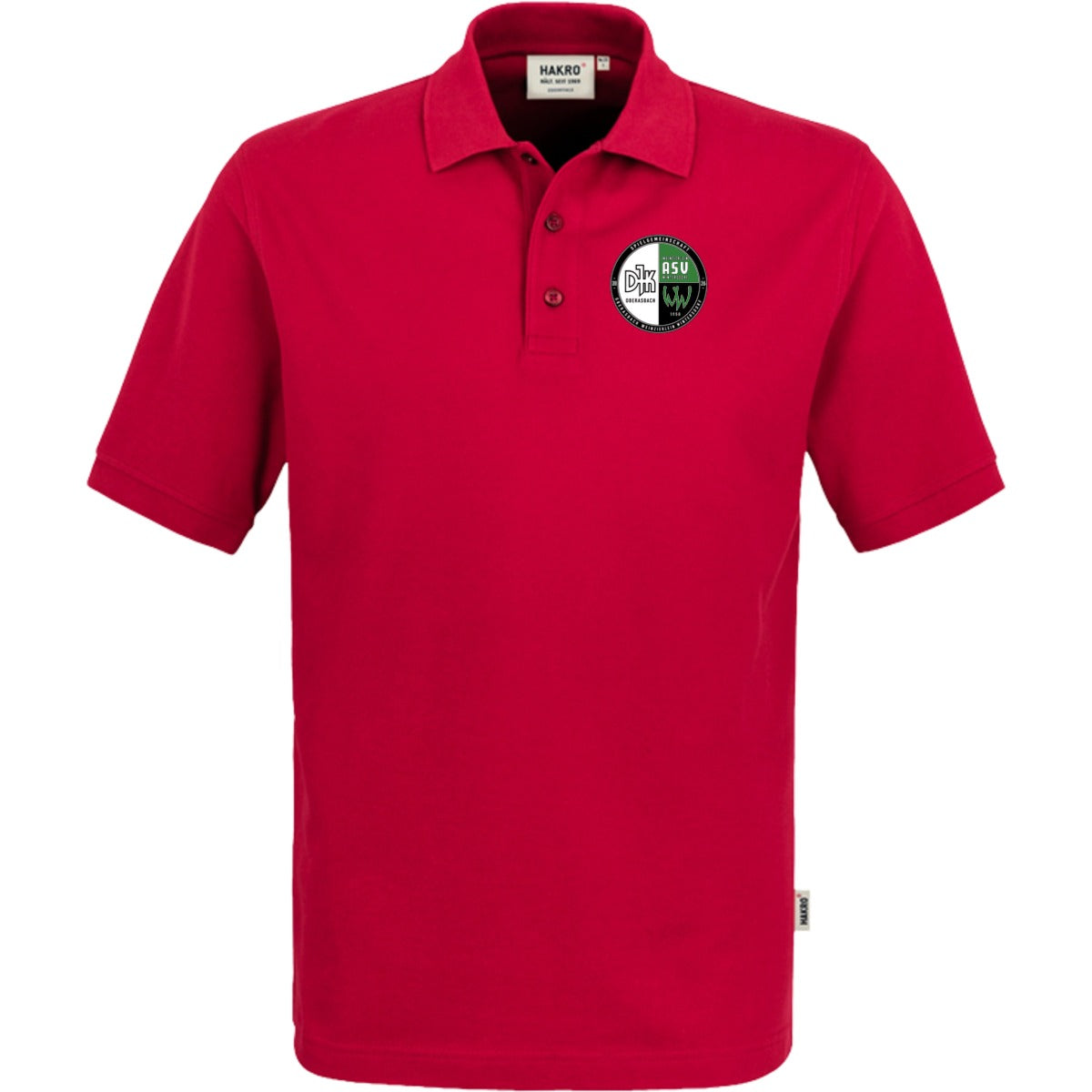 NO. 800 HAKRO POLOSHIRT TOP – Vereinslogo herzseitig Rot Vorderseite
