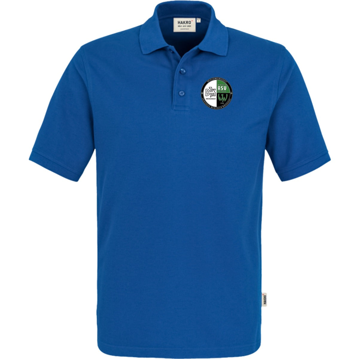 NO. 800 HAKRO POLOSHIRT TOP – Vereinslogo herzseitig Royalblau Vorderseite