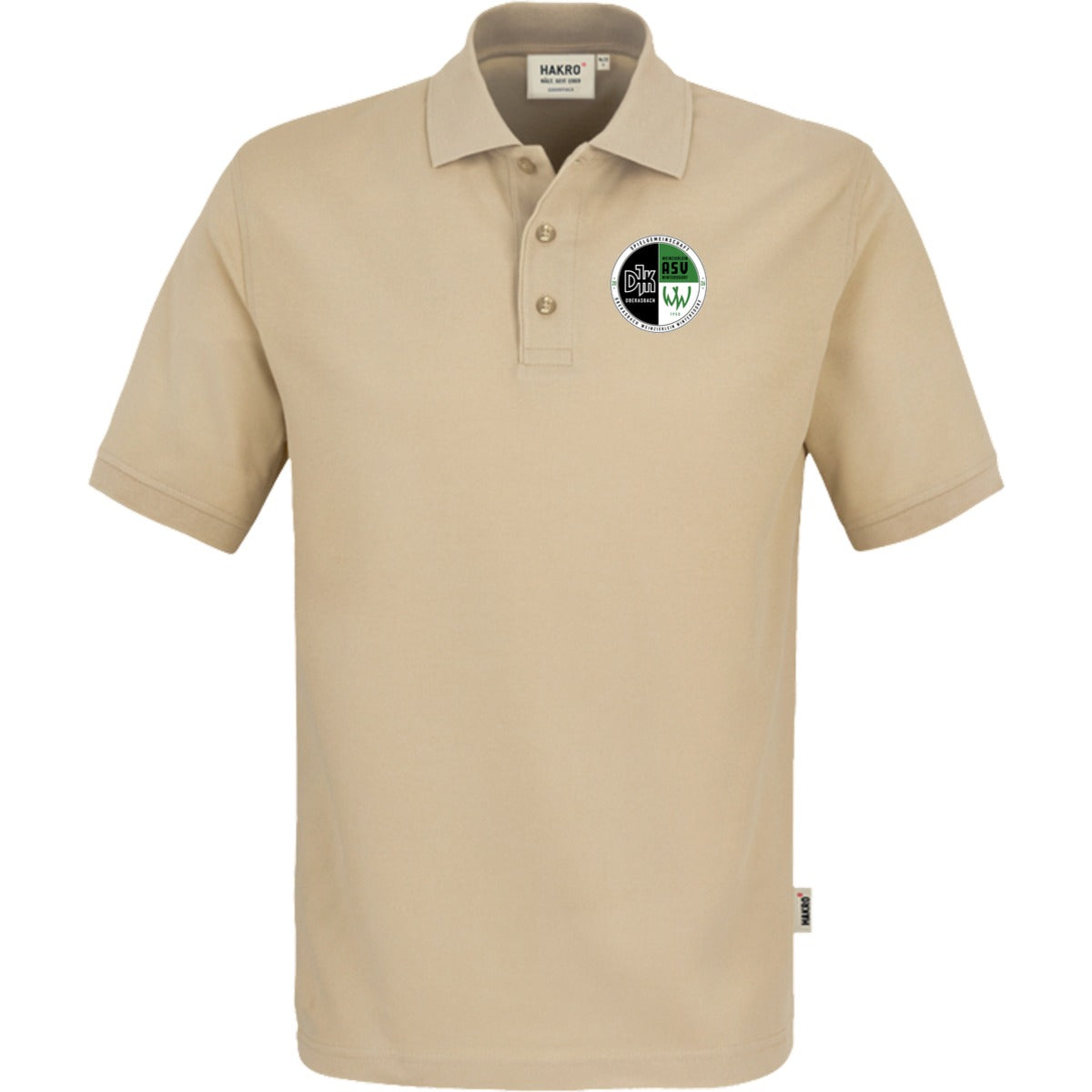 NO. 800 HAKRO POLOSHIRT TOP – Vereinslogo herzseitig Sand Vorderseite