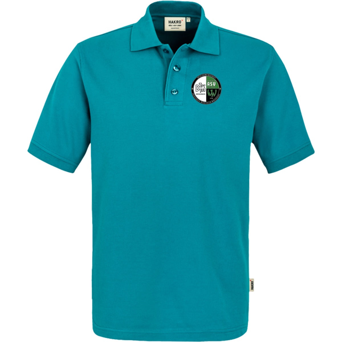 NO. 800 HAKRO POLOSHIRT TOP – Vereinslogo herzseitig Smaragd Vorderseite