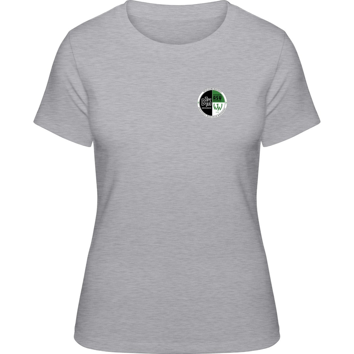 NO. 127 HAKRO DAMEN T-SHIRT CLASSIC – Vereinslogo herzseitig Ash meliert Vorderseite