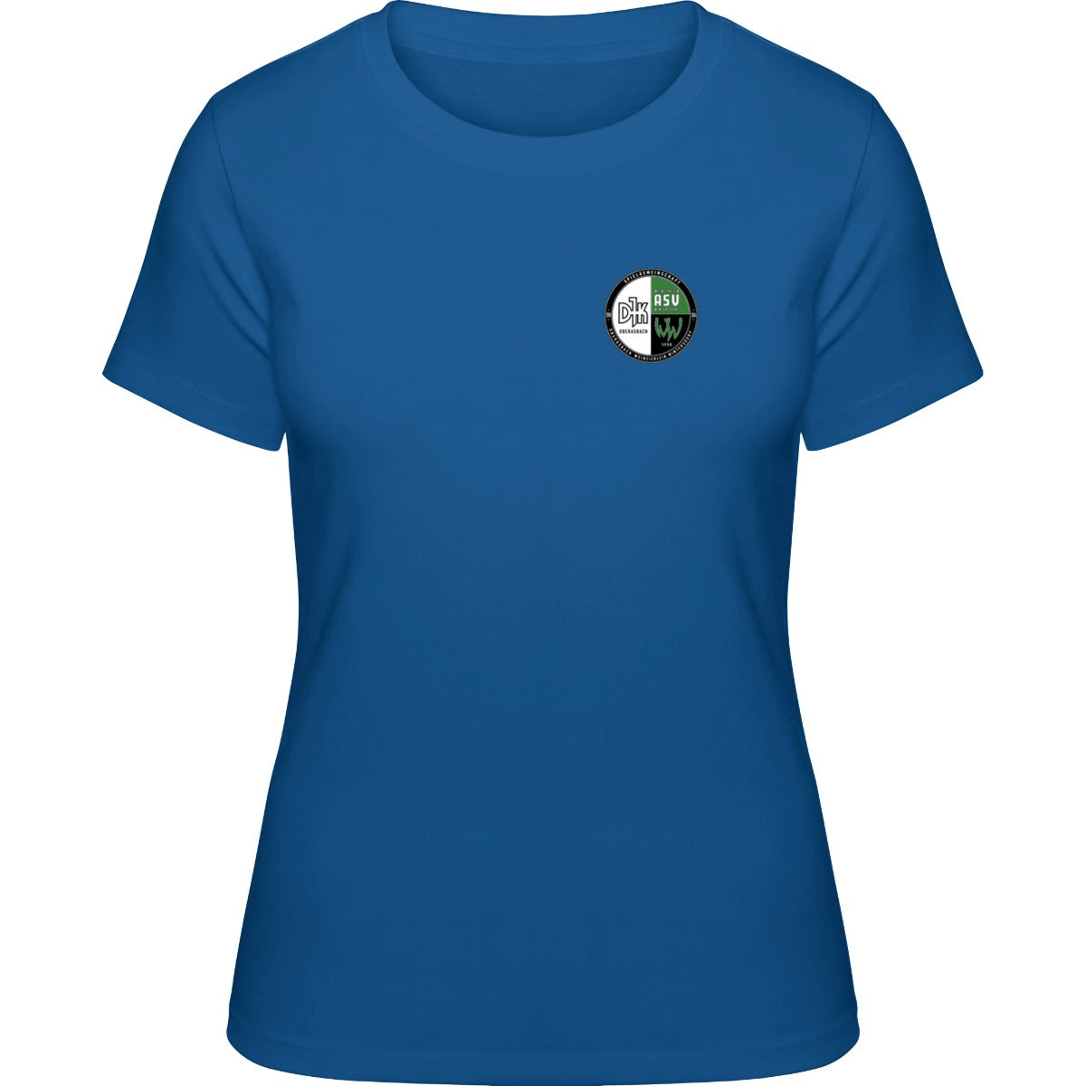 NO. 127 HAKRO DAMEN T-SHIRT CLASSIC – Vereinslogo herzseitig Royalblau Vorderseite