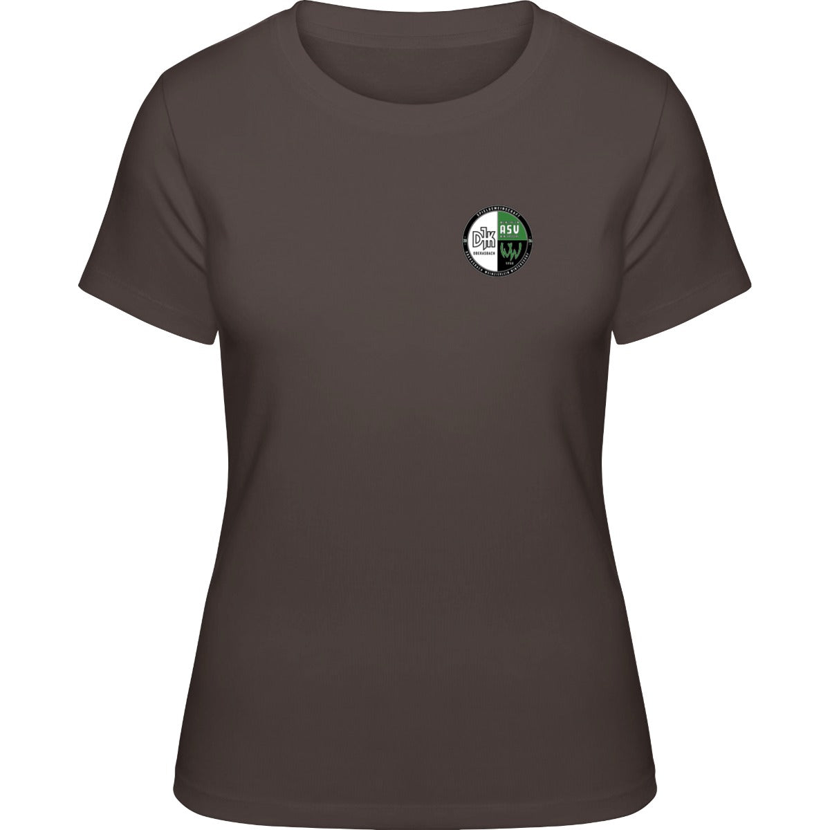 NO. 127 HAKRO DAMEN T-SHIRT CLASSIC – Vereinslogo herzseitig Schokolade Vorderseite