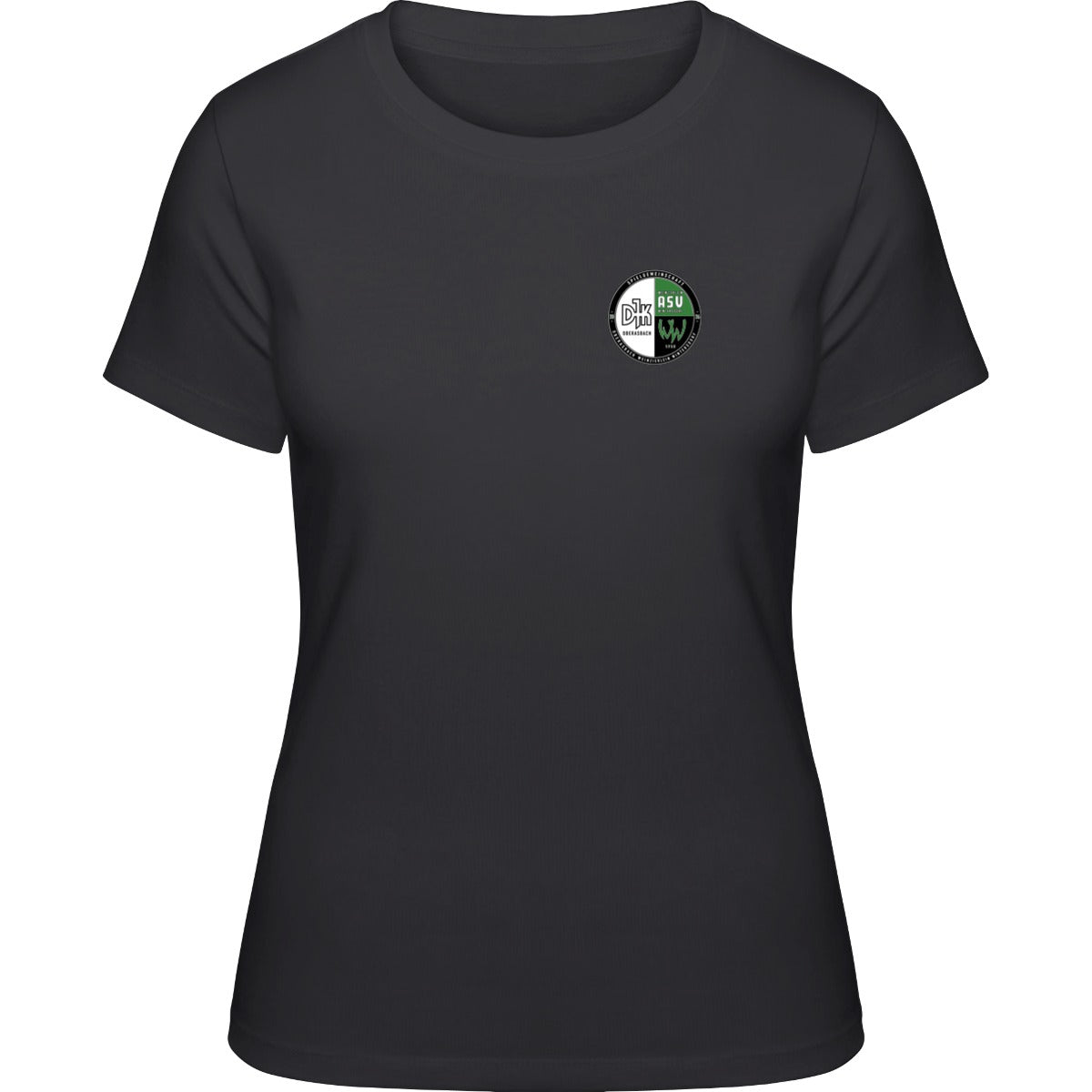 NO. 127 HAKRO DAMEN T-SHIRT CLASSIC – Vereinslogo herzseitig Schwarz Vorderseite