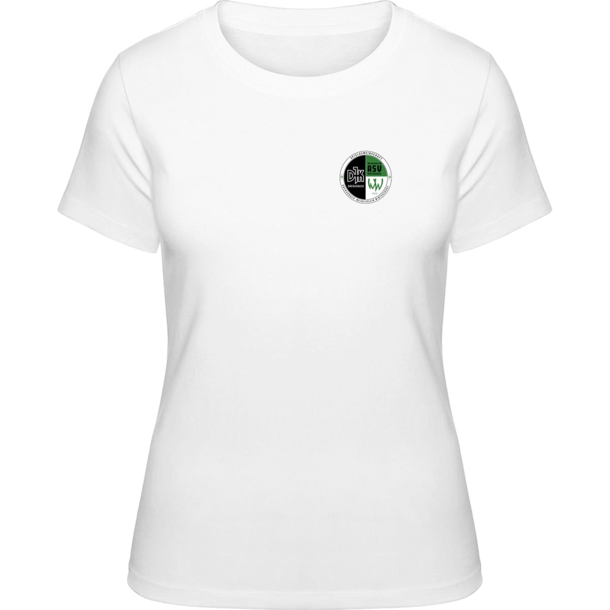 NO. 127 HAKRO DAMEN T-SHIRT CLASSIC – Vereinslogo herzseitig Weiß Vorderseite