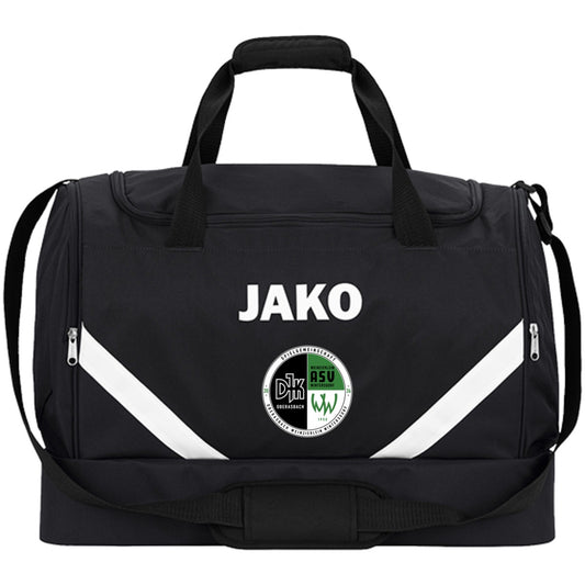 JAKO Sporttasche Iconic mit Bodenfach 2024 – Neues Design Schwarz Vorderseite